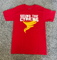 SOUND THE CYRENS Red & Gold T-Shirt Short Sleeve