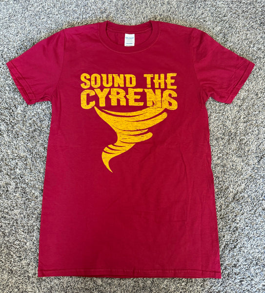 SOUND THE CYRENS Cardinal & Gold T-shirt Short Sleeve